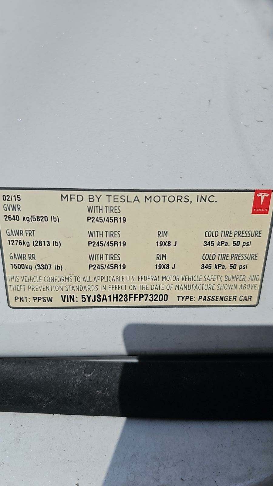 2015 Tesla Model S 85D AWD