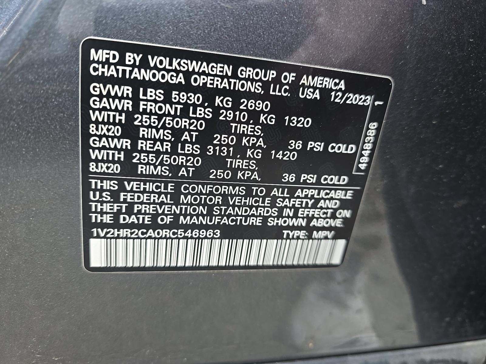 2024 Volkswagen Atlas 2.0T SE AWD