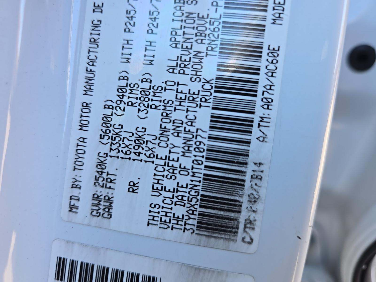 2021 Toyota Tacoma SR RWD