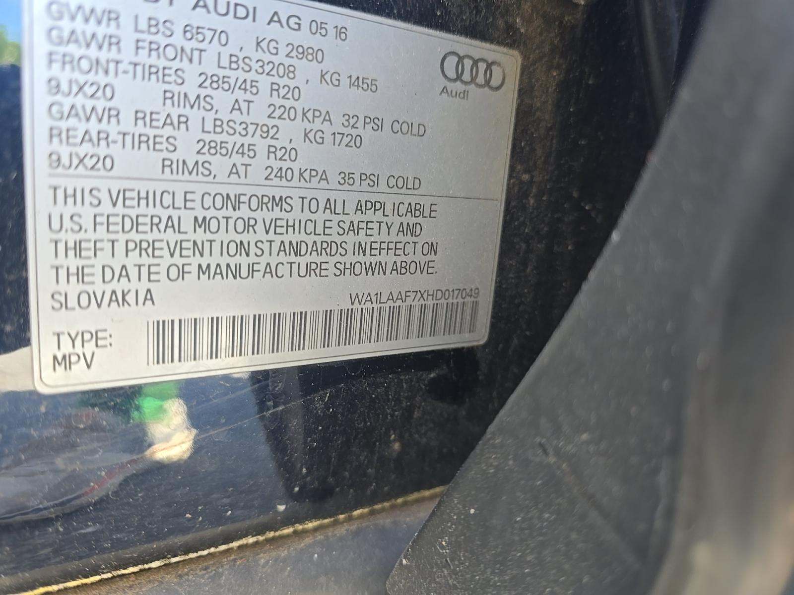 2017 Audi Q7 3.0T Premium Plus AWD