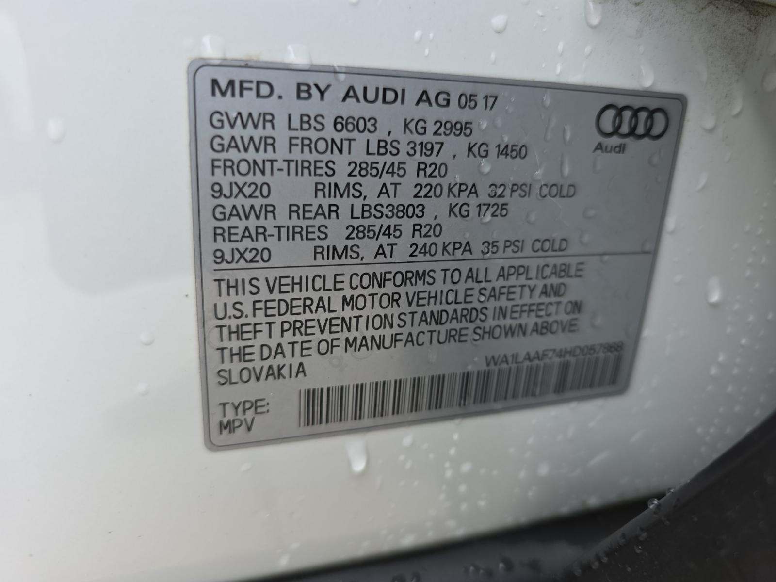 2017 Audi Q7 3.0T Premium Plus AWD