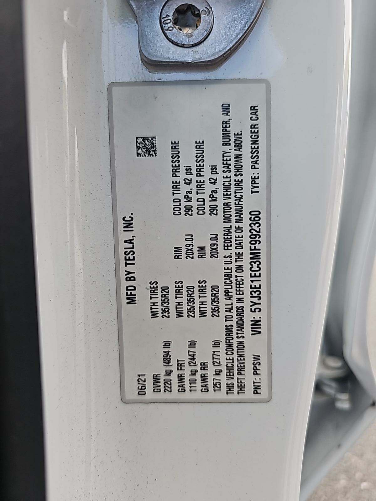 2021 Tesla Model 3 Performance AWD