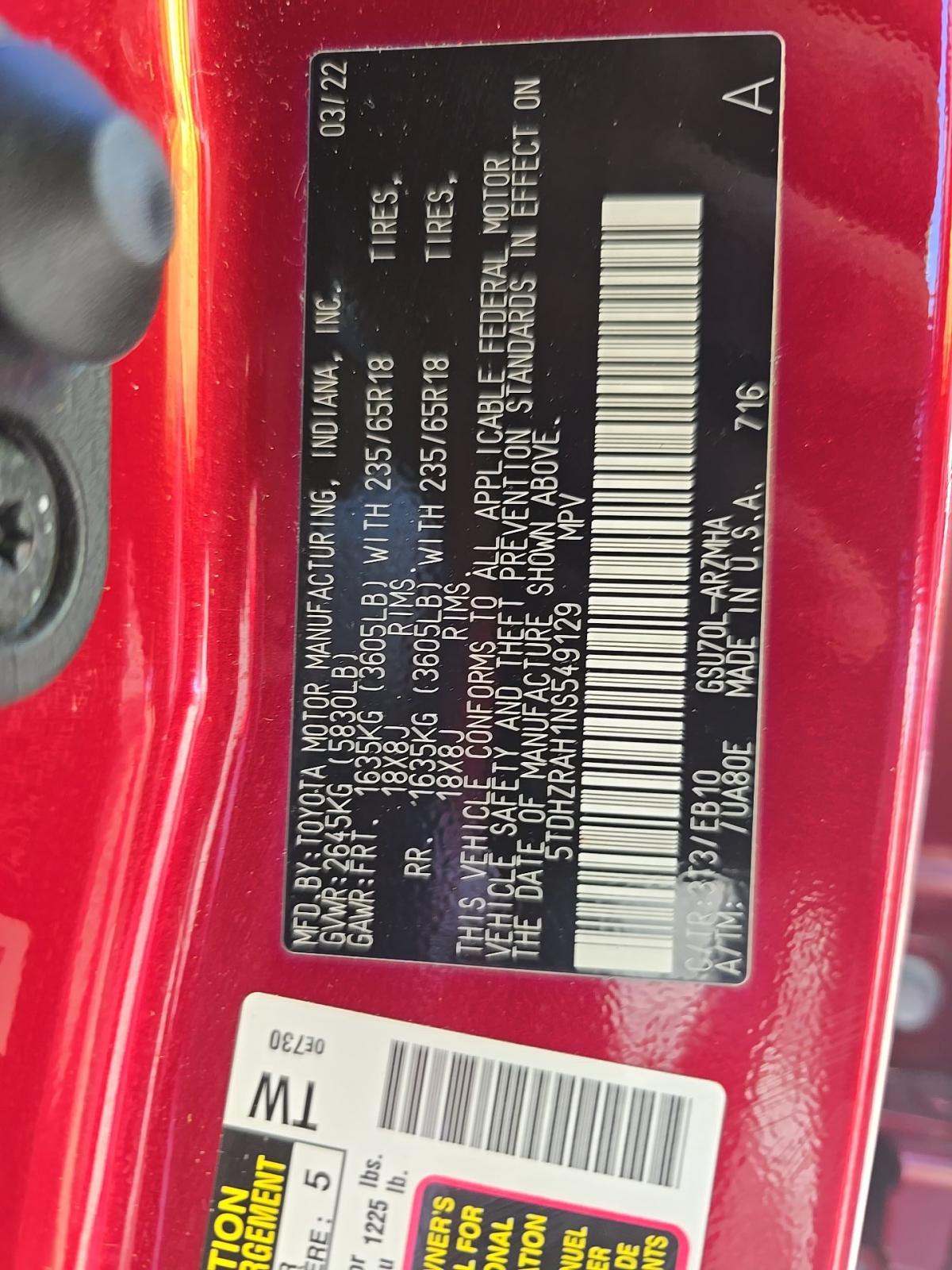 2022 Toyota Highlander XLE FWD