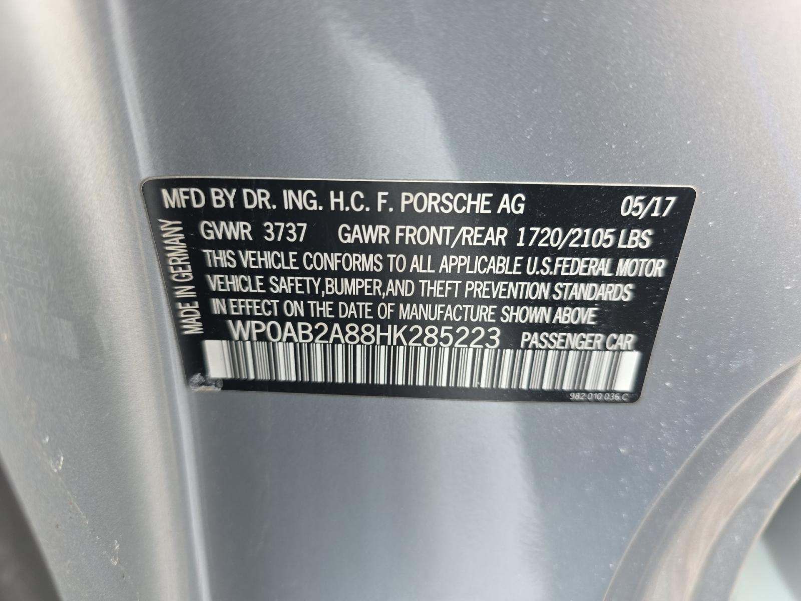 2017 Porsche 718 Cayman S RWD