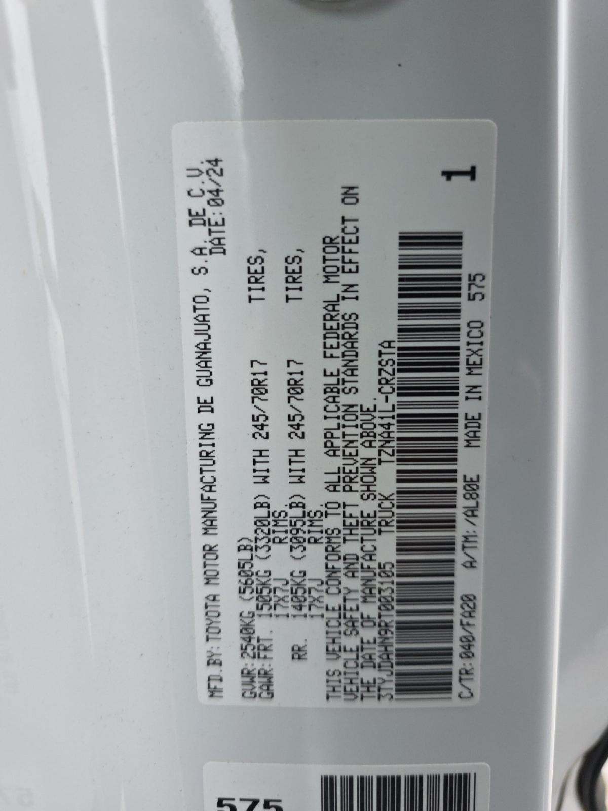 2024 Toyota Tacoma SR RWD