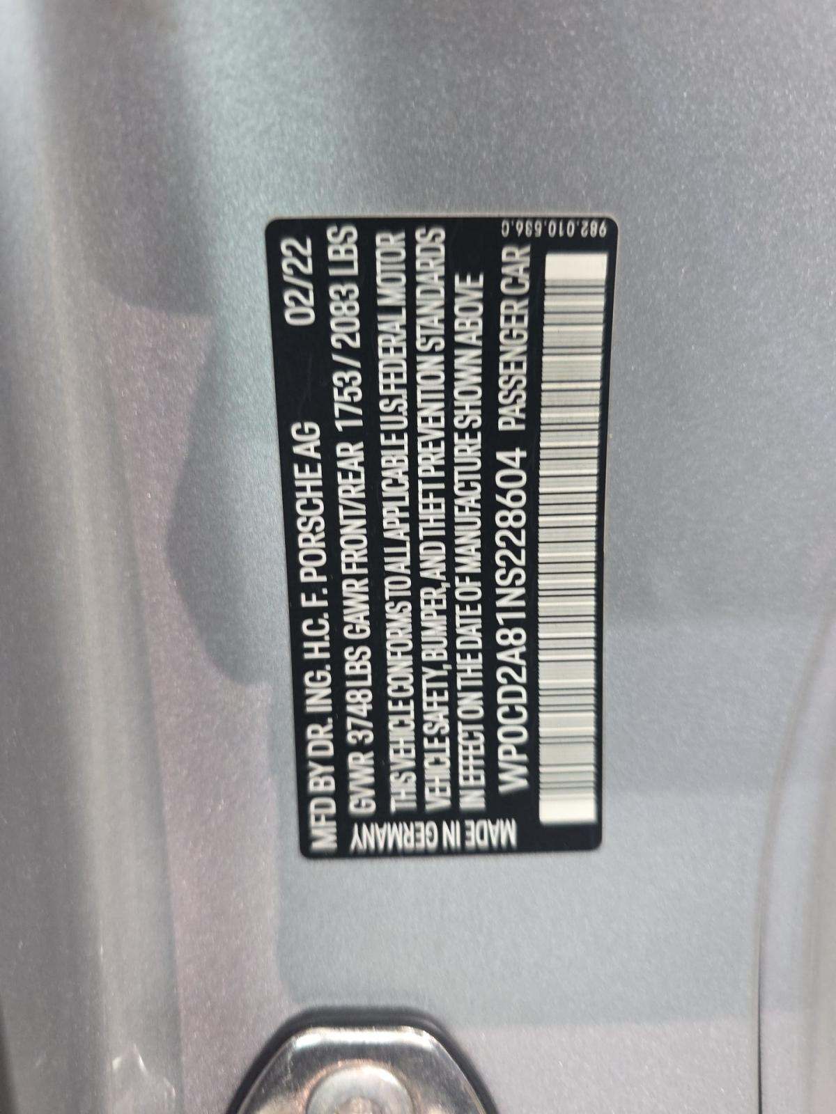 2022 Porsche 718 Boxster Boxster 25 RWD