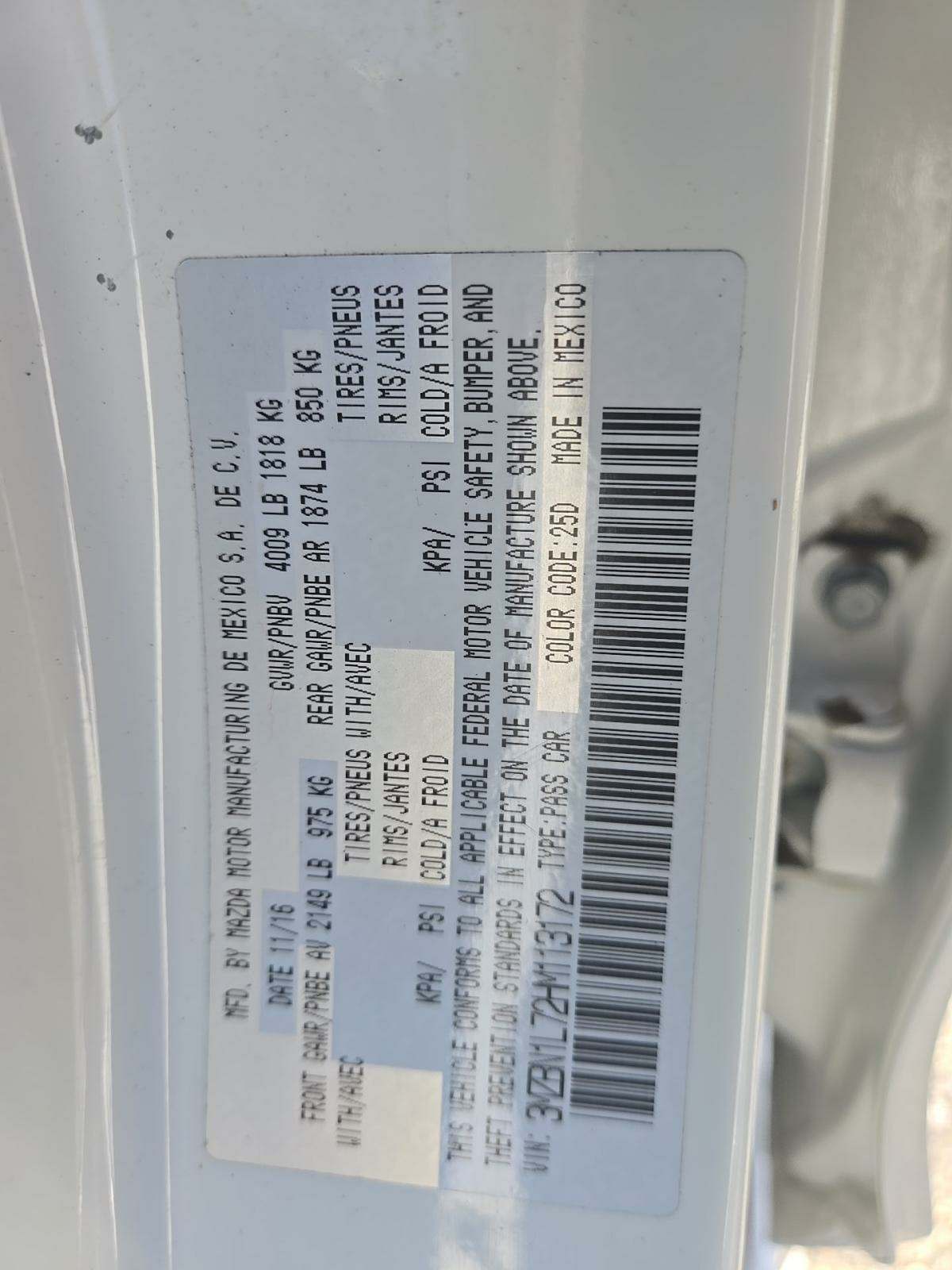 2017 MAZDA MAZDA3 Touring FWD