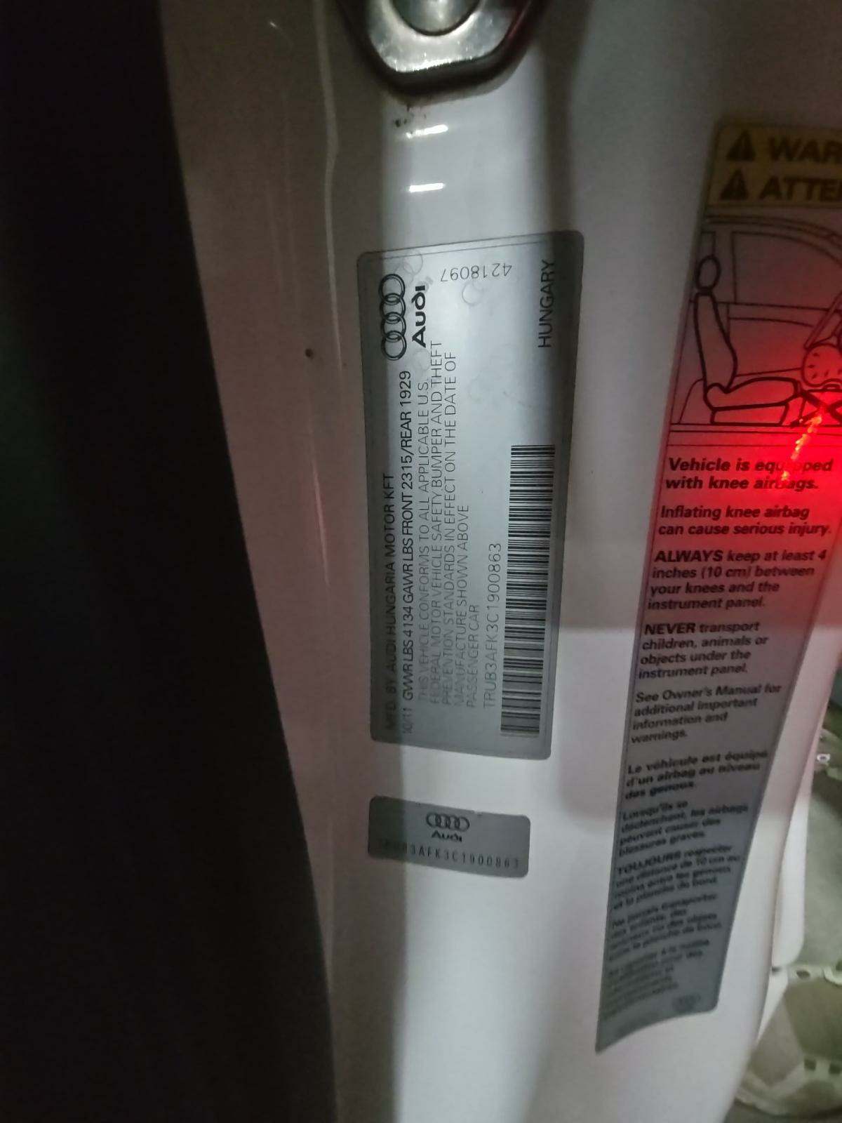 2012 Audi TT RS Base AWD