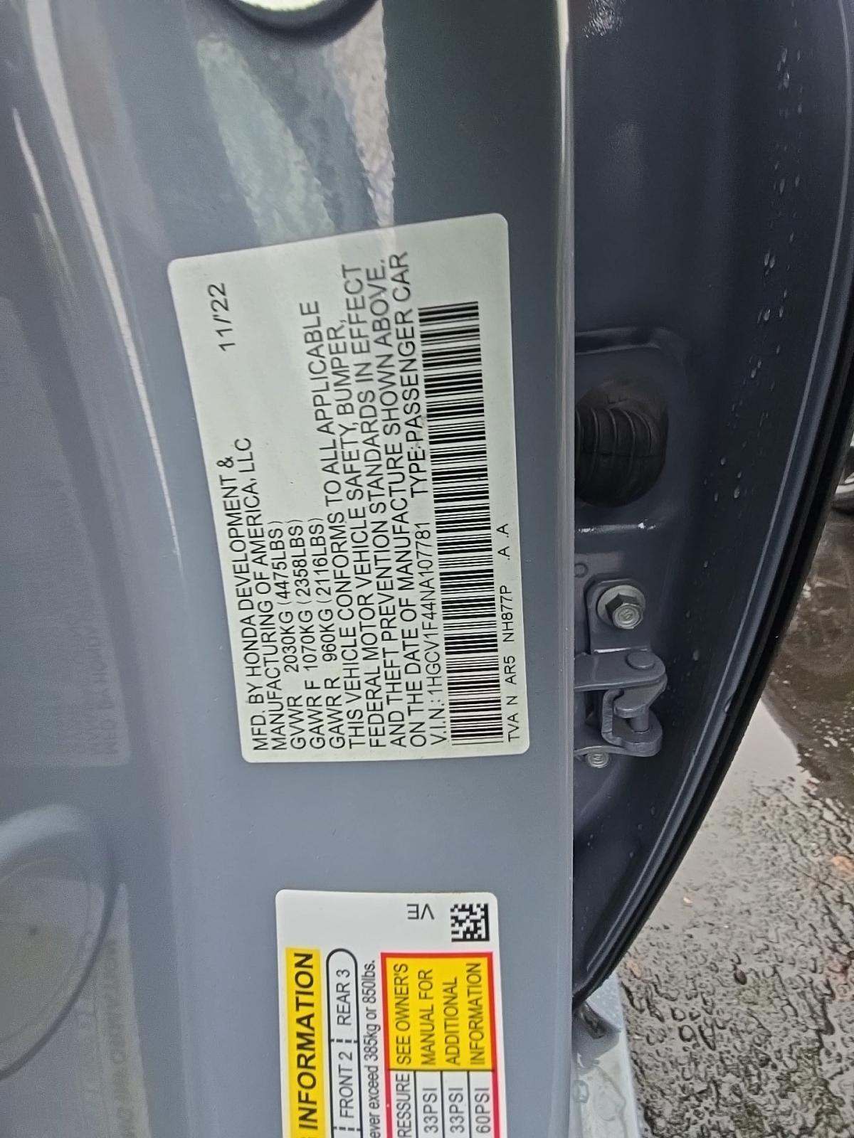 2022 Honda Accord Sport SE FWD