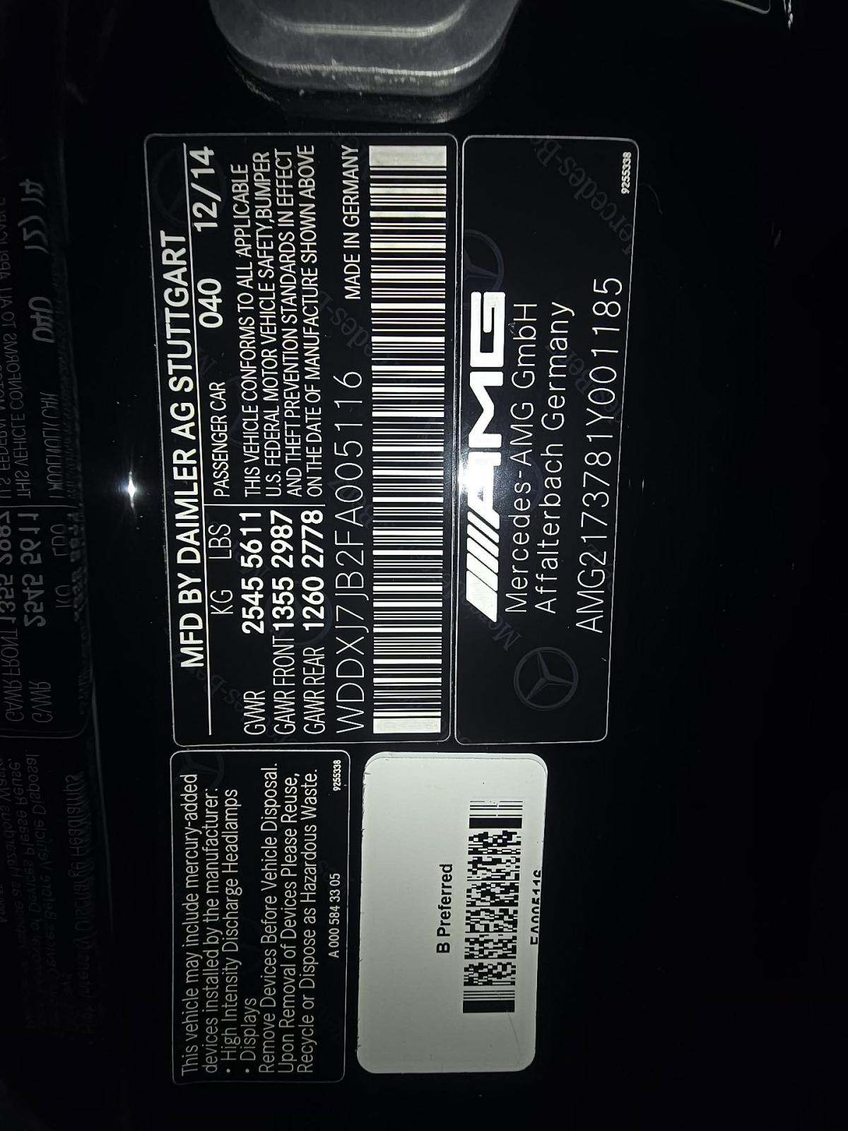 2015 Mercedes-Benz S-Class S 63 AMG AWD