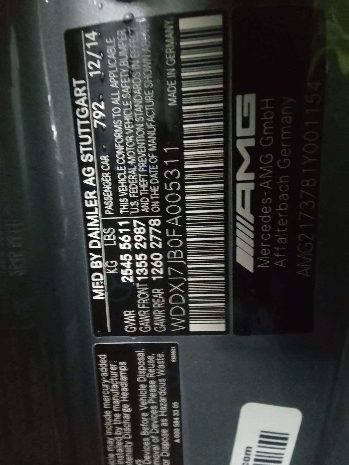 2015 Mercedes-Benz S-Class S 63 AMG AWD