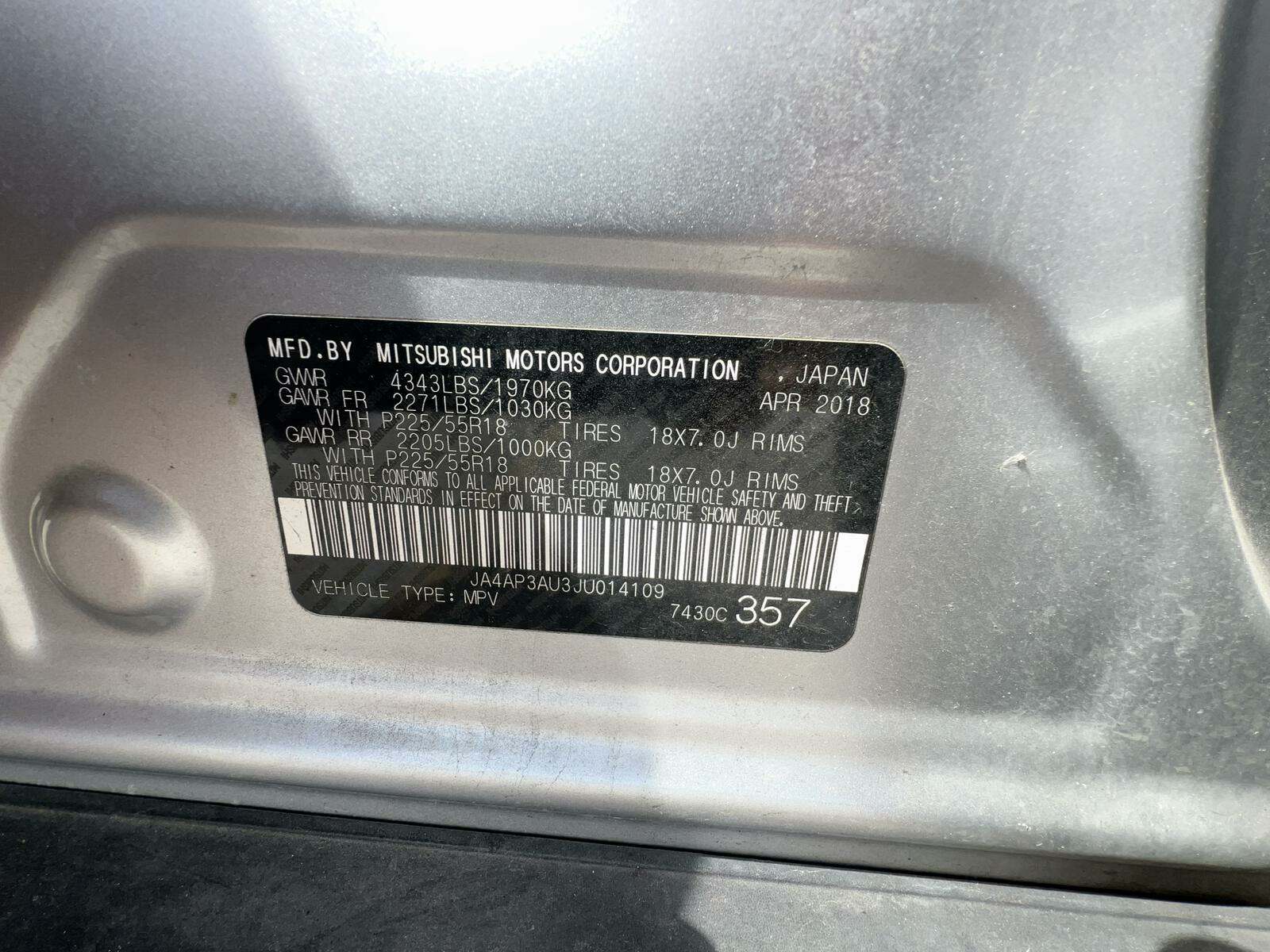 2018 Mitsubishi Outlander Sport ES FWD