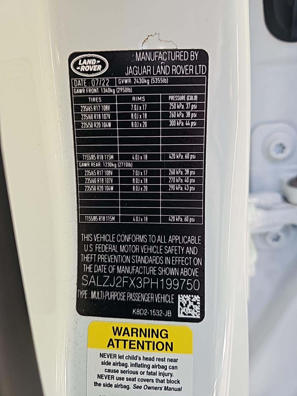 2023 Land Rover Range Rover Evoque S AWD