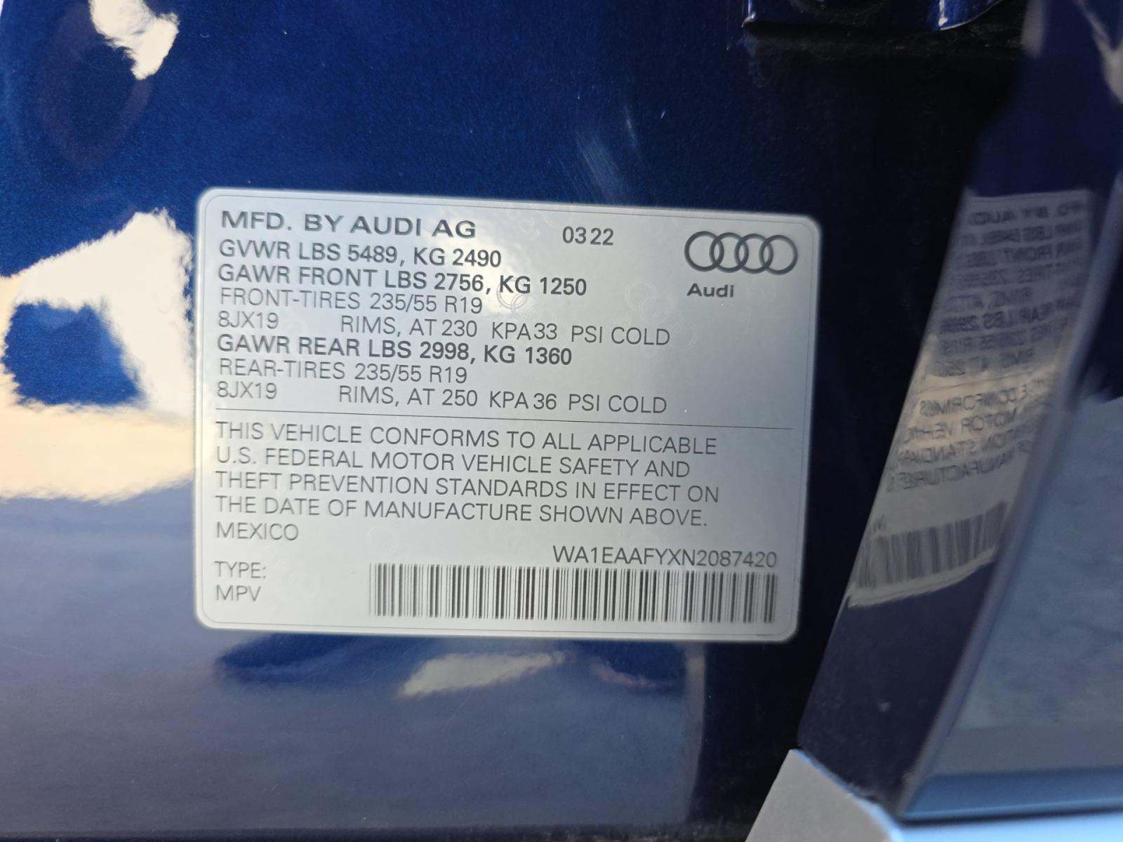 2022 Audi Q5 S line Premium Plus AWD