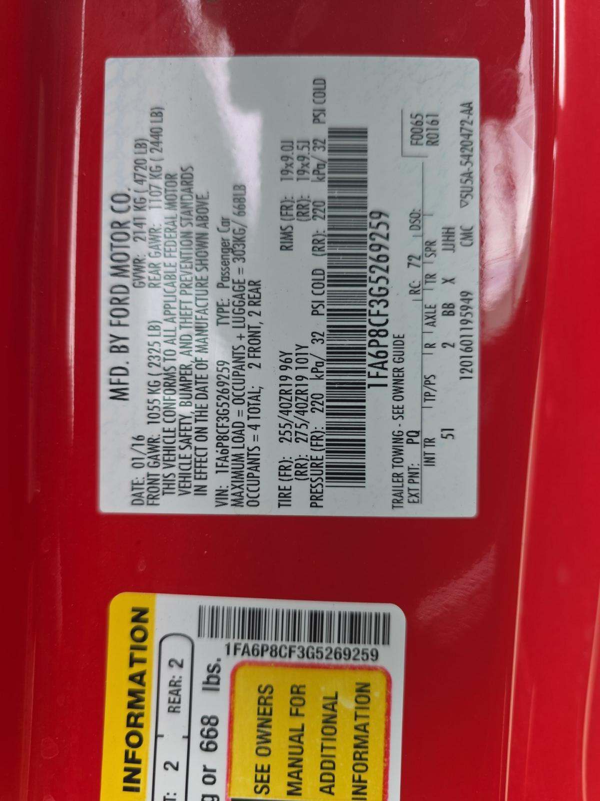 2016 Ford Mustang GT Premium RWD