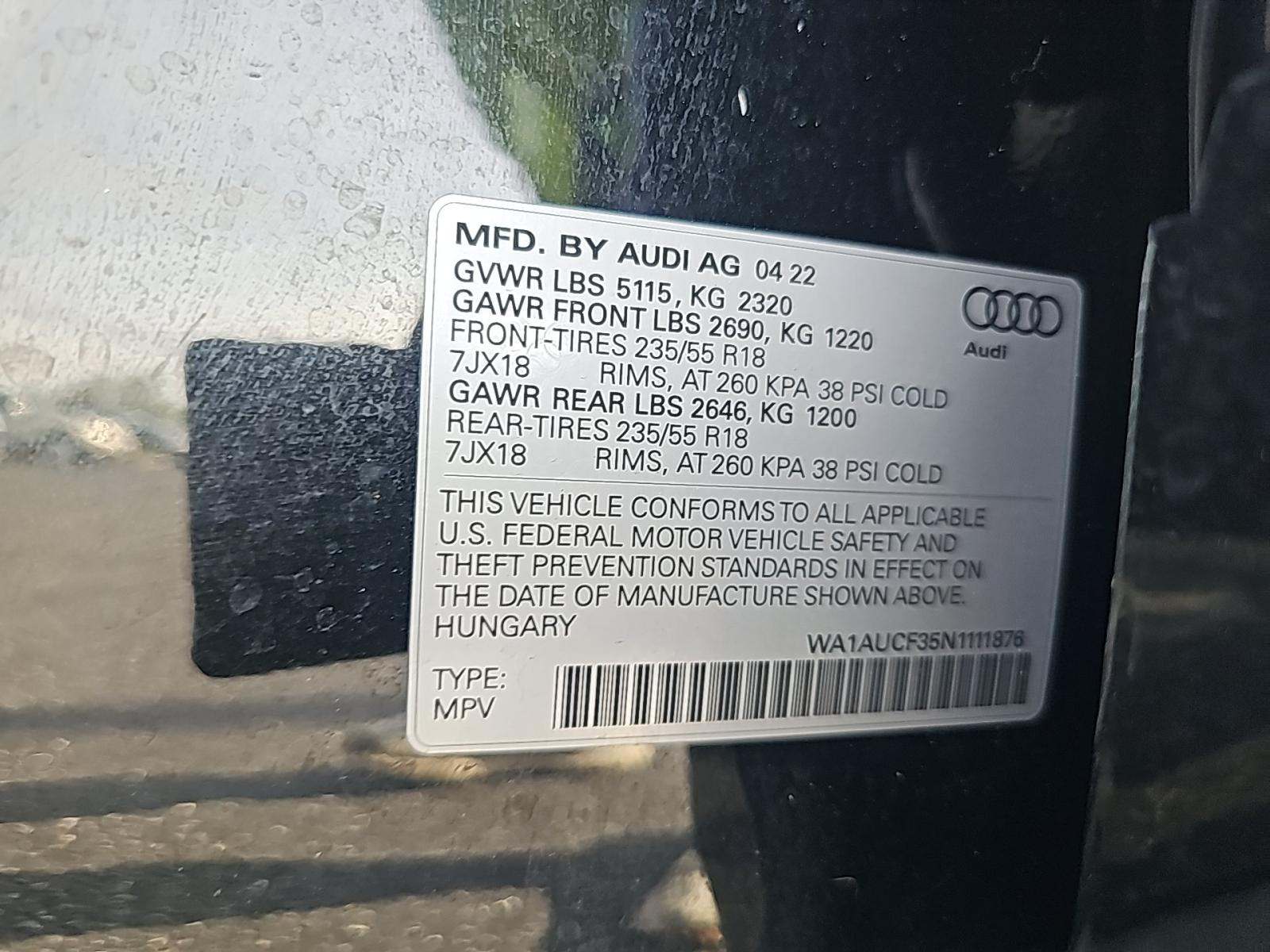 2022 Audi Q3 2.0T Premium AWD