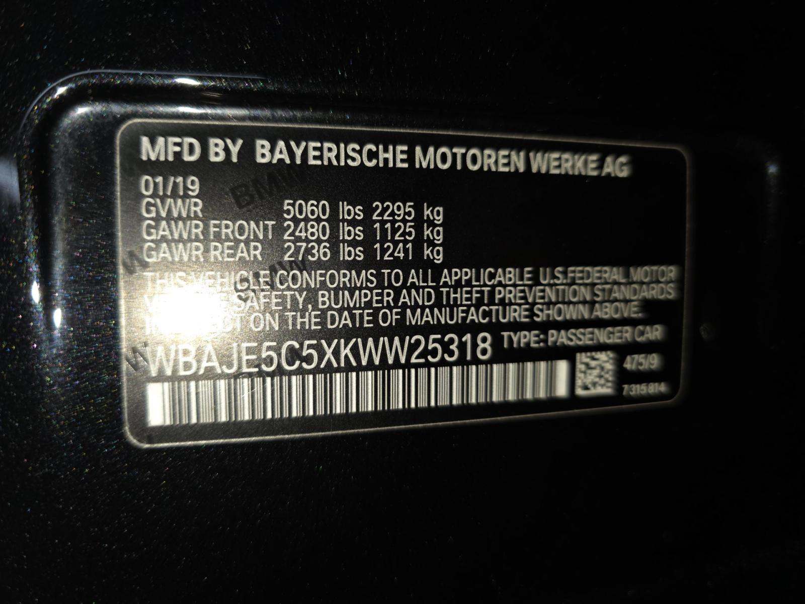 2019 BMW 5 Series 540i RWD