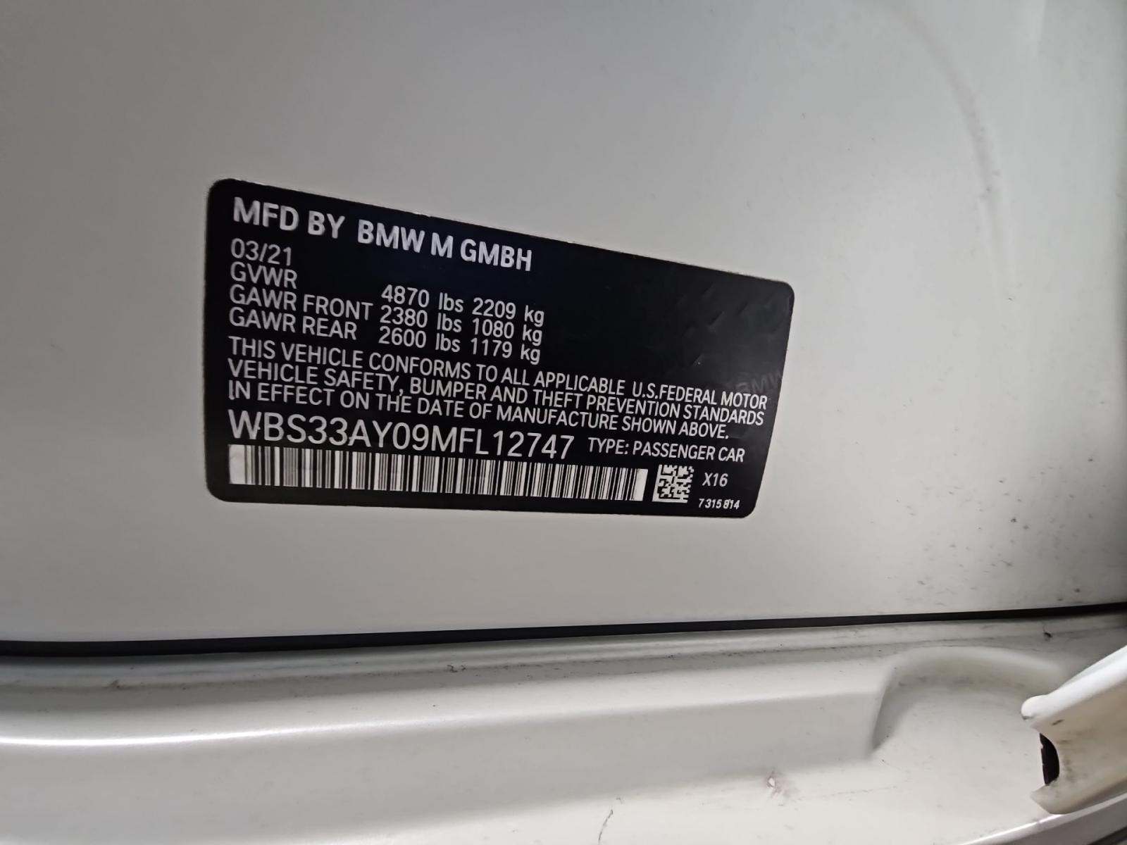 2021 BMW M3 Competition RWD