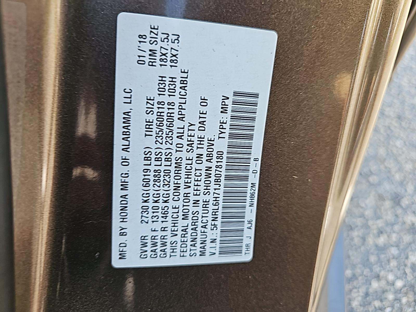 2018 Honda Odyssey EX-L FWD