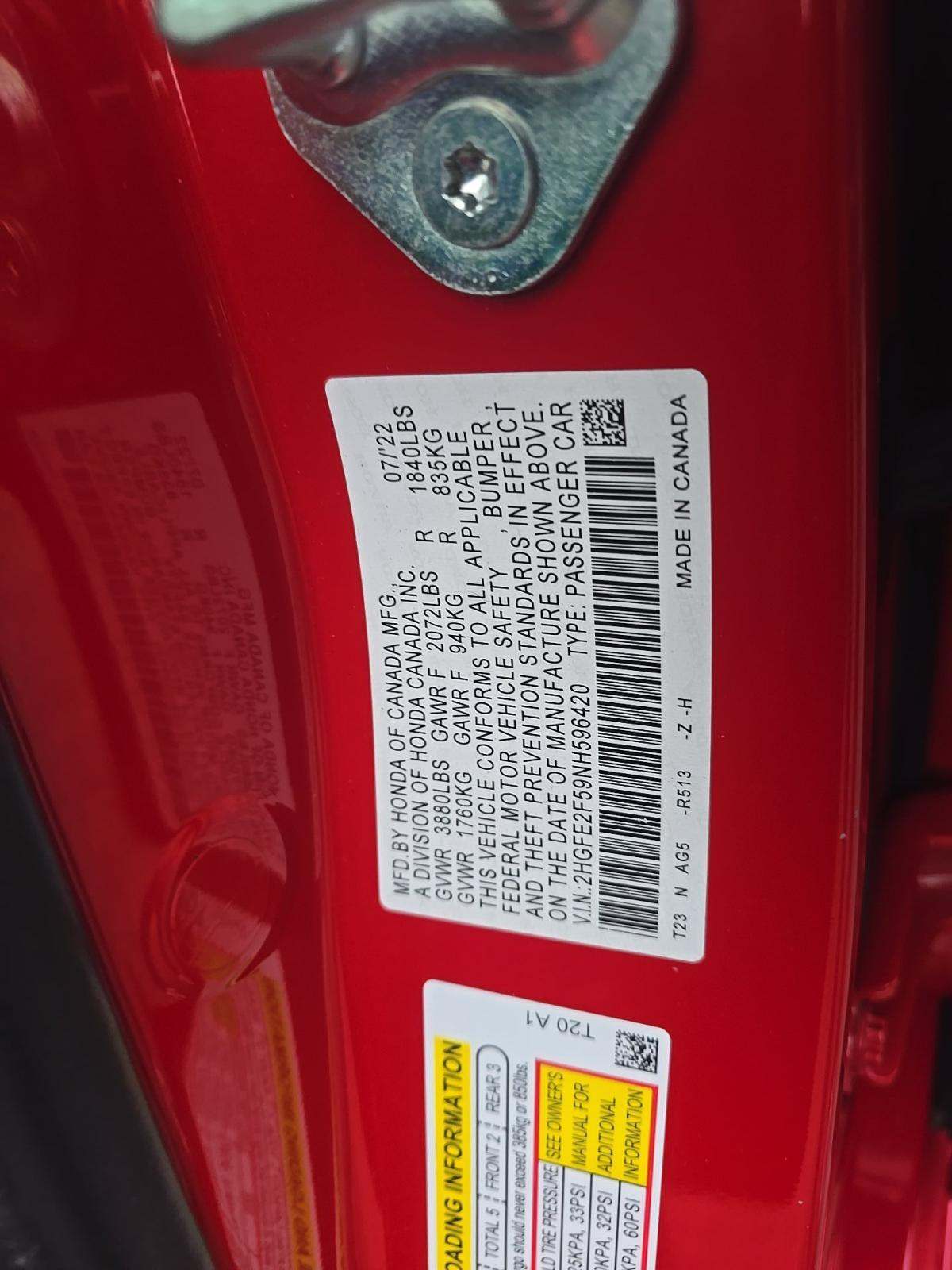 2022 Honda Civic Sport FWD