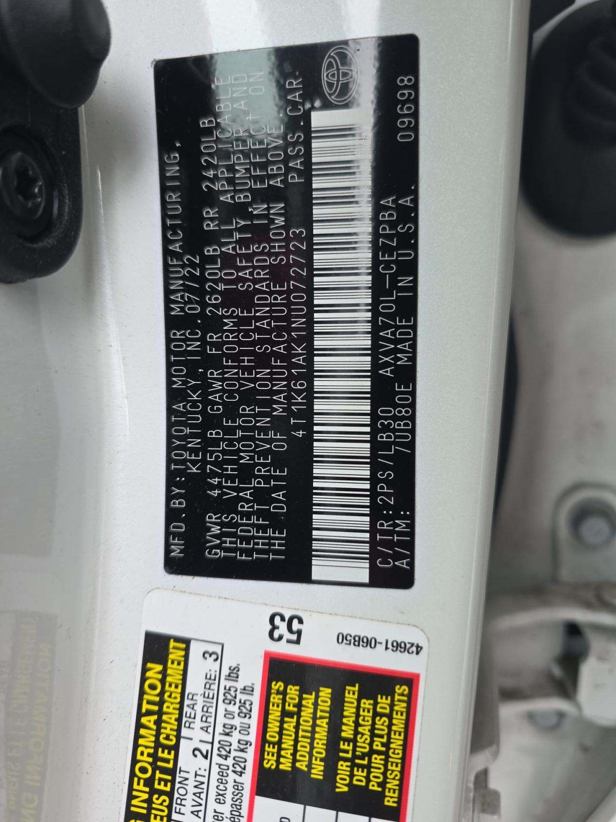 2022 Toyota Camry XSE FWD