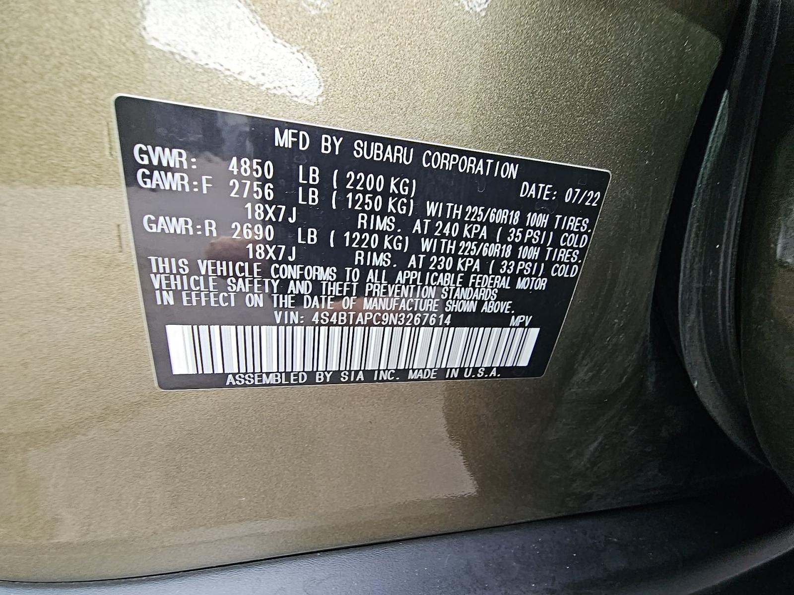 2022 Subaru Outback Touring AWD