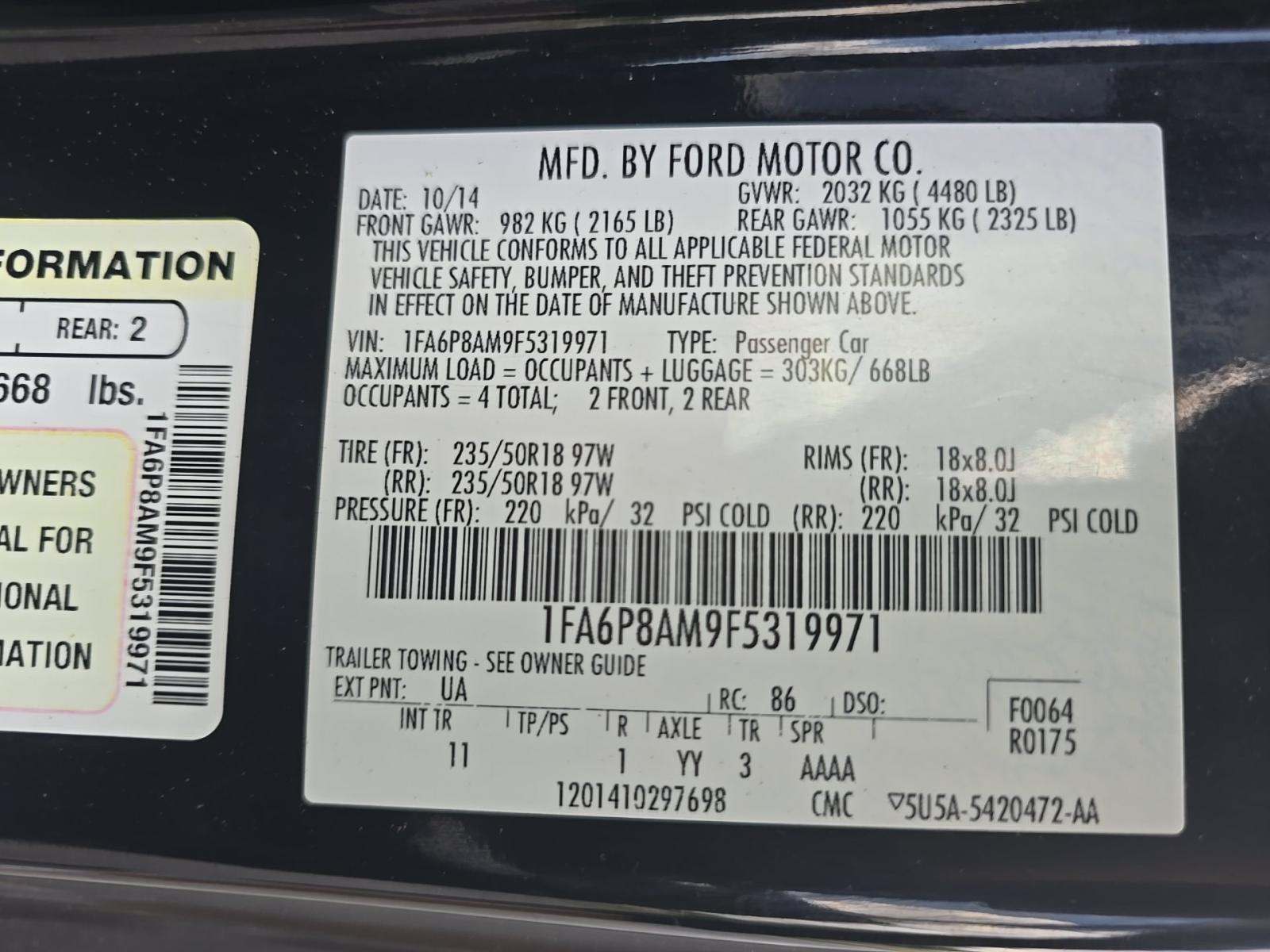 2015 Ford Mustang V6 RWD