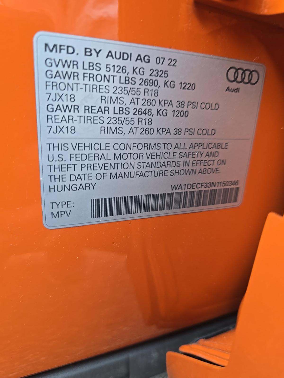 2022 Audi Q3 2.0T S line Premium AWD