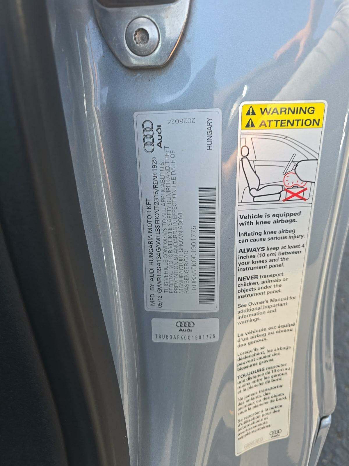 2012 Audi TT RS Base AWD