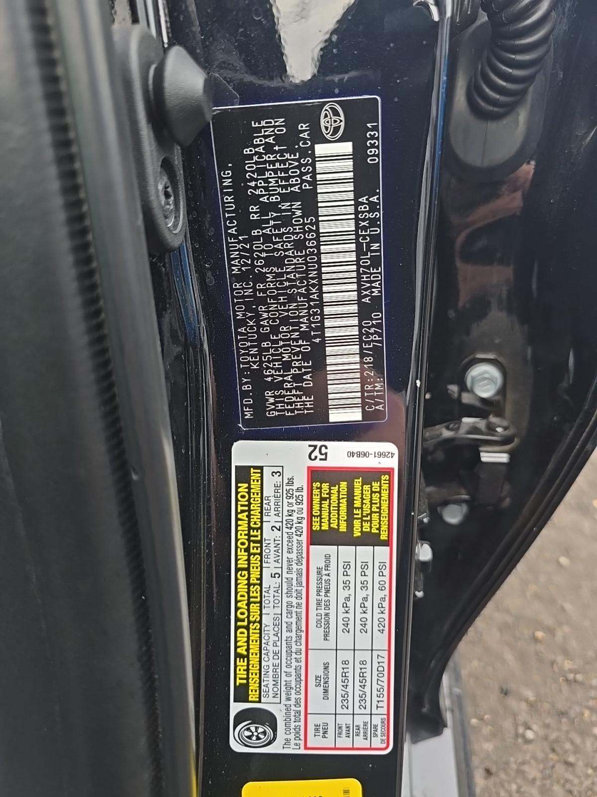 2022 Toyota Camry Hybrid Nightshade FWD