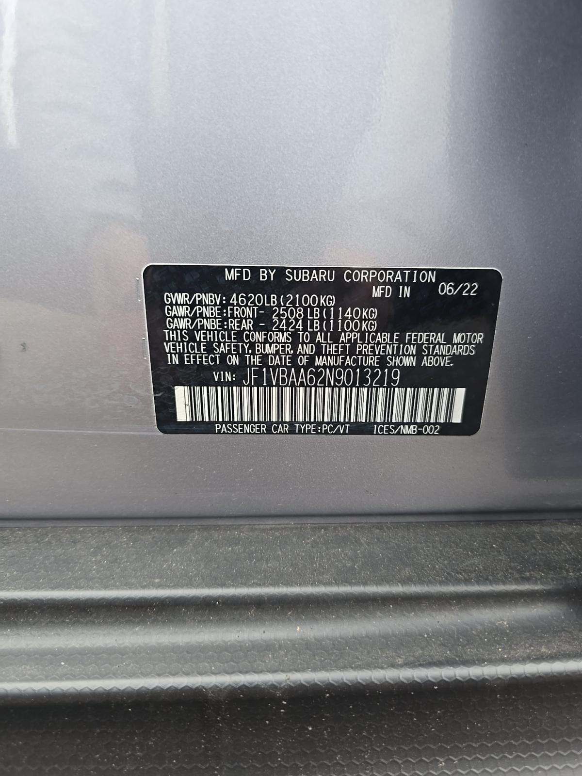 2022 Subaru WRX Base AWD