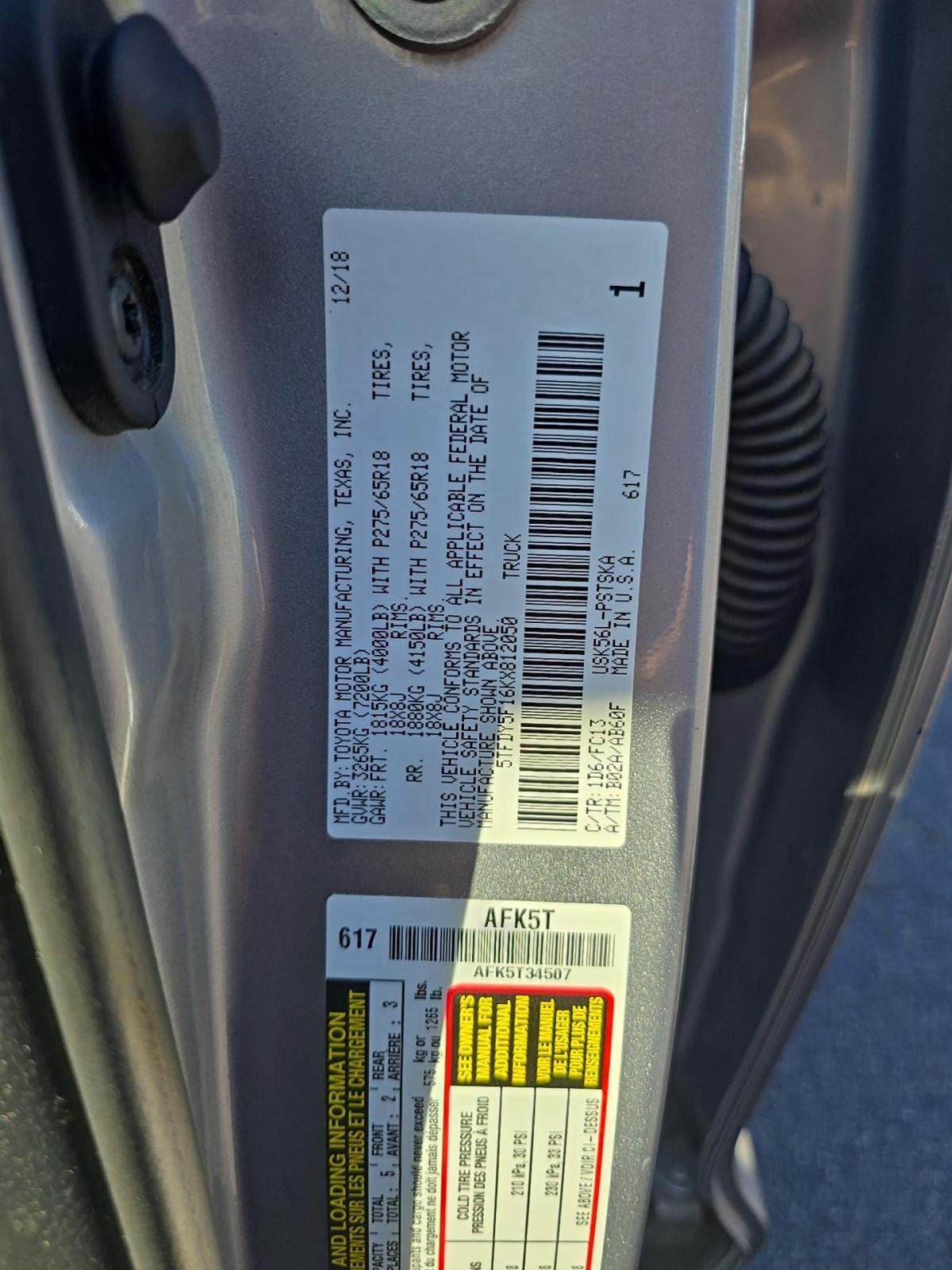 2019 Toyota Tundra SR5 AWD