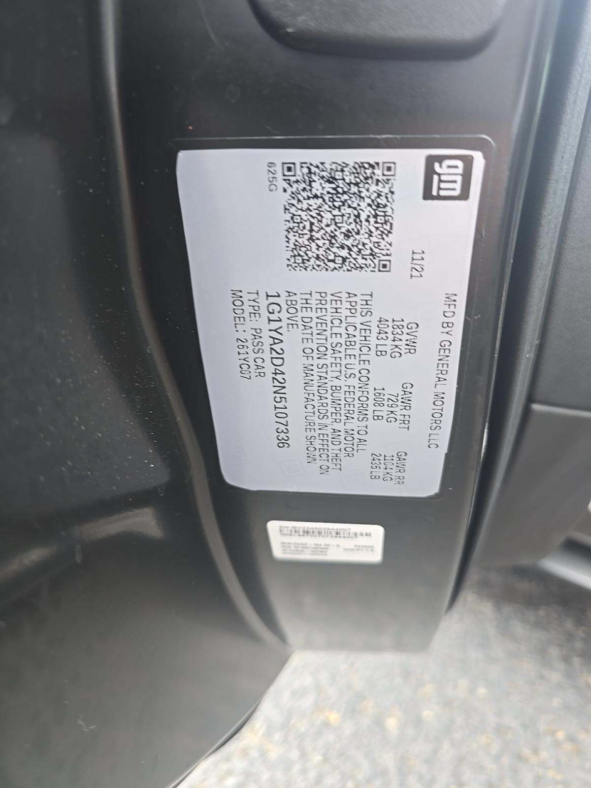 2022 Chevrolet Corvette Stingray RWD