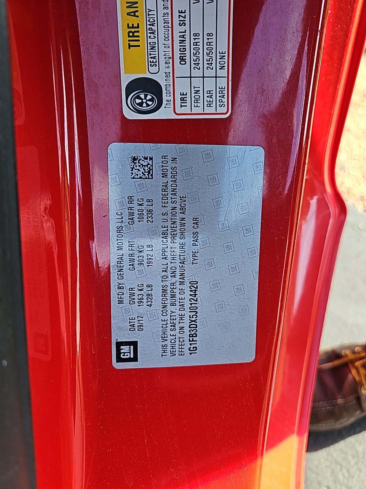 2018 Chevrolet Camaro 1LT RWD