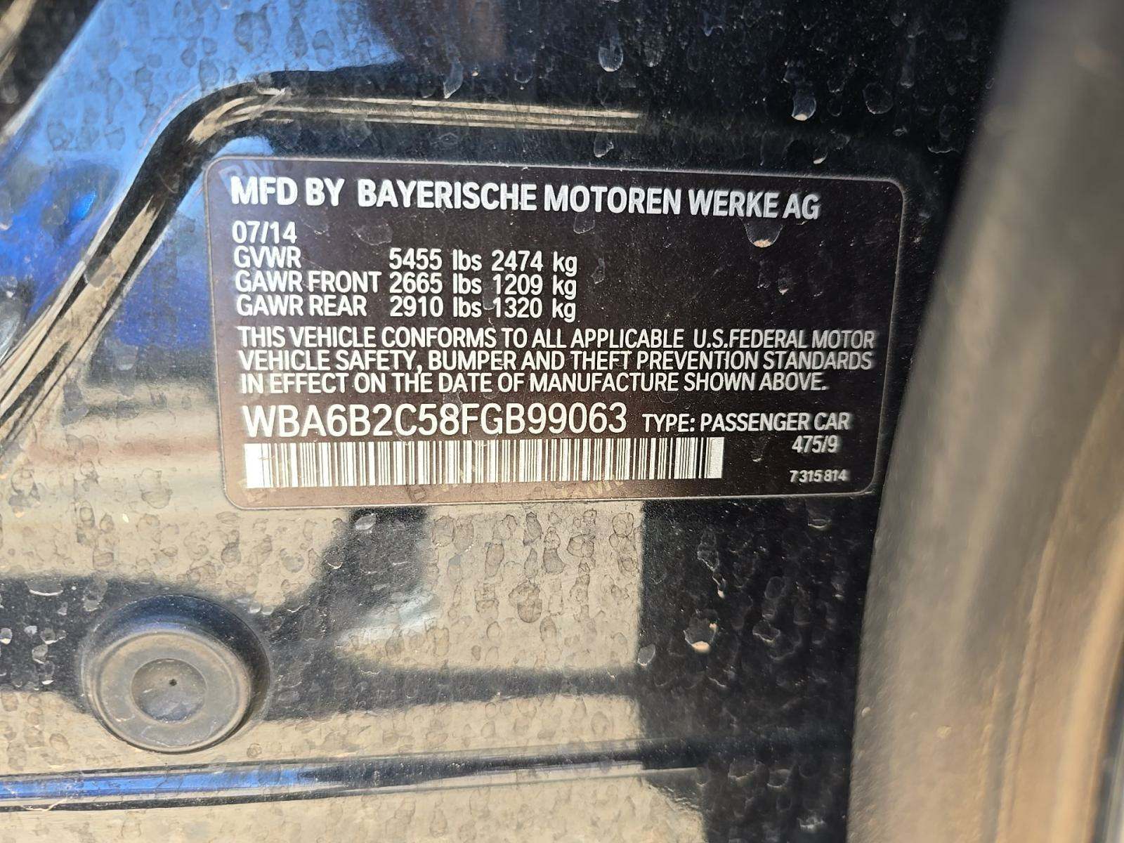 2015 BMW 6 Series 650i RWD