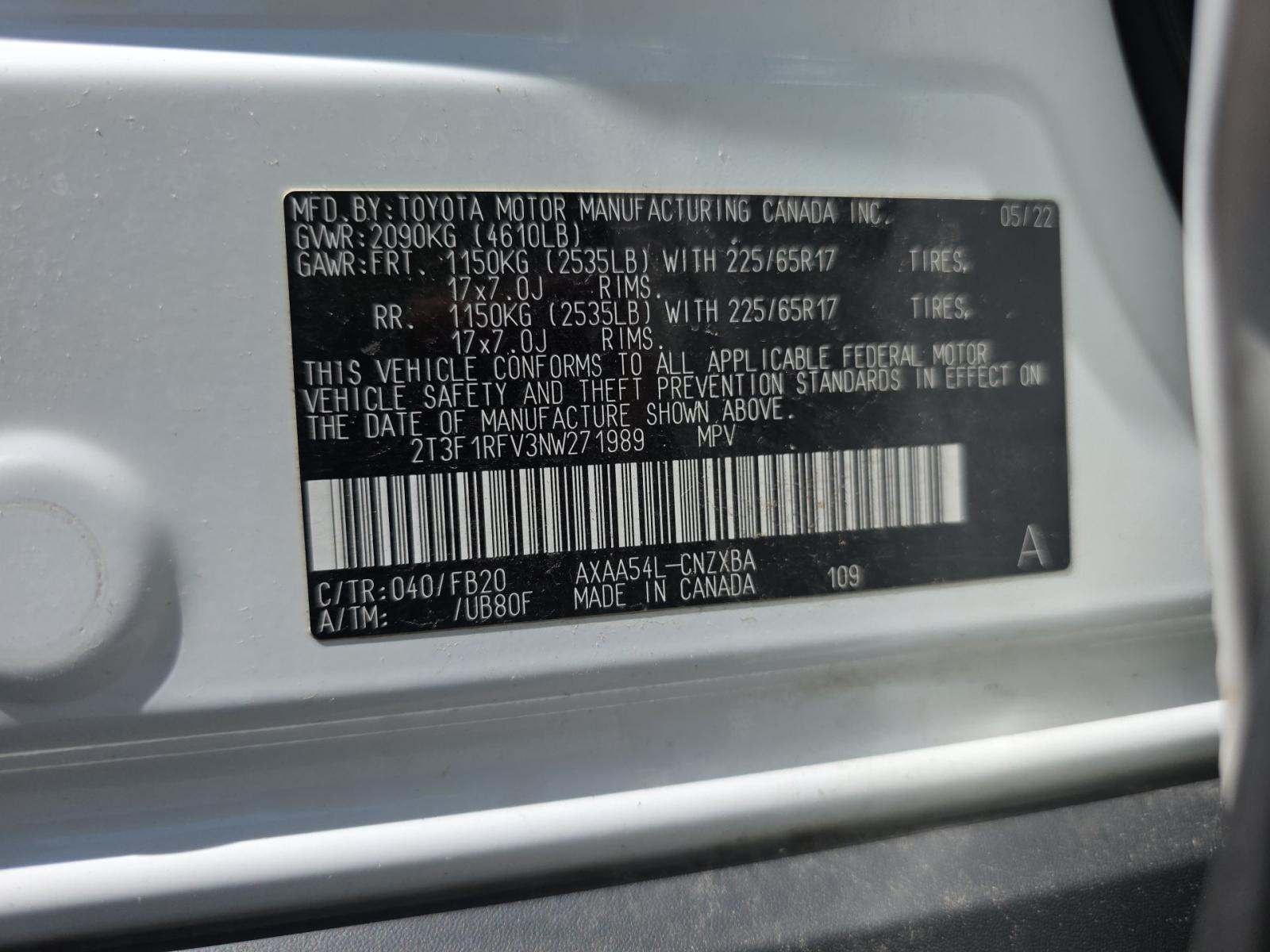2022 Toyota RAV4 LE AWD
