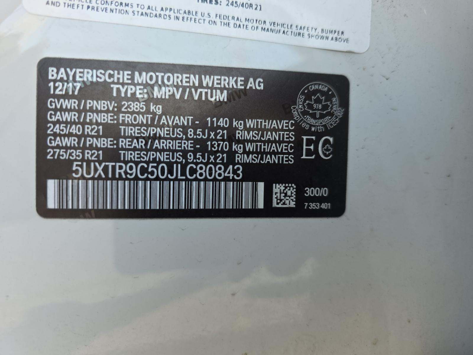 2018 BMW X3 xDrive30i AWD
