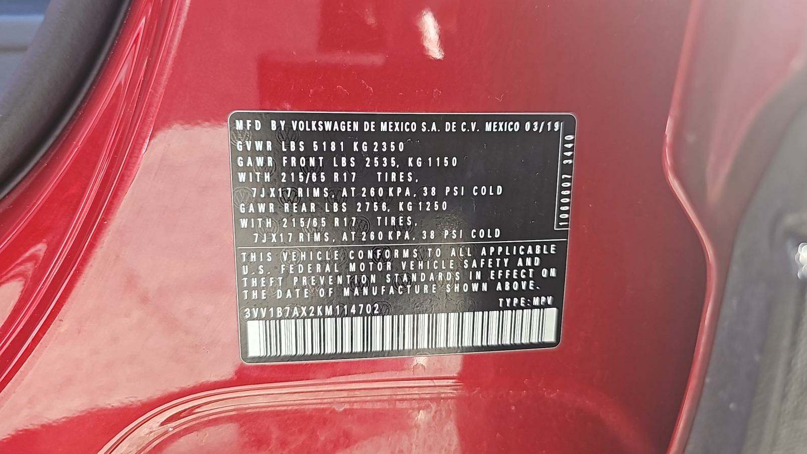 2019 Volkswagen Tiguan S FWD