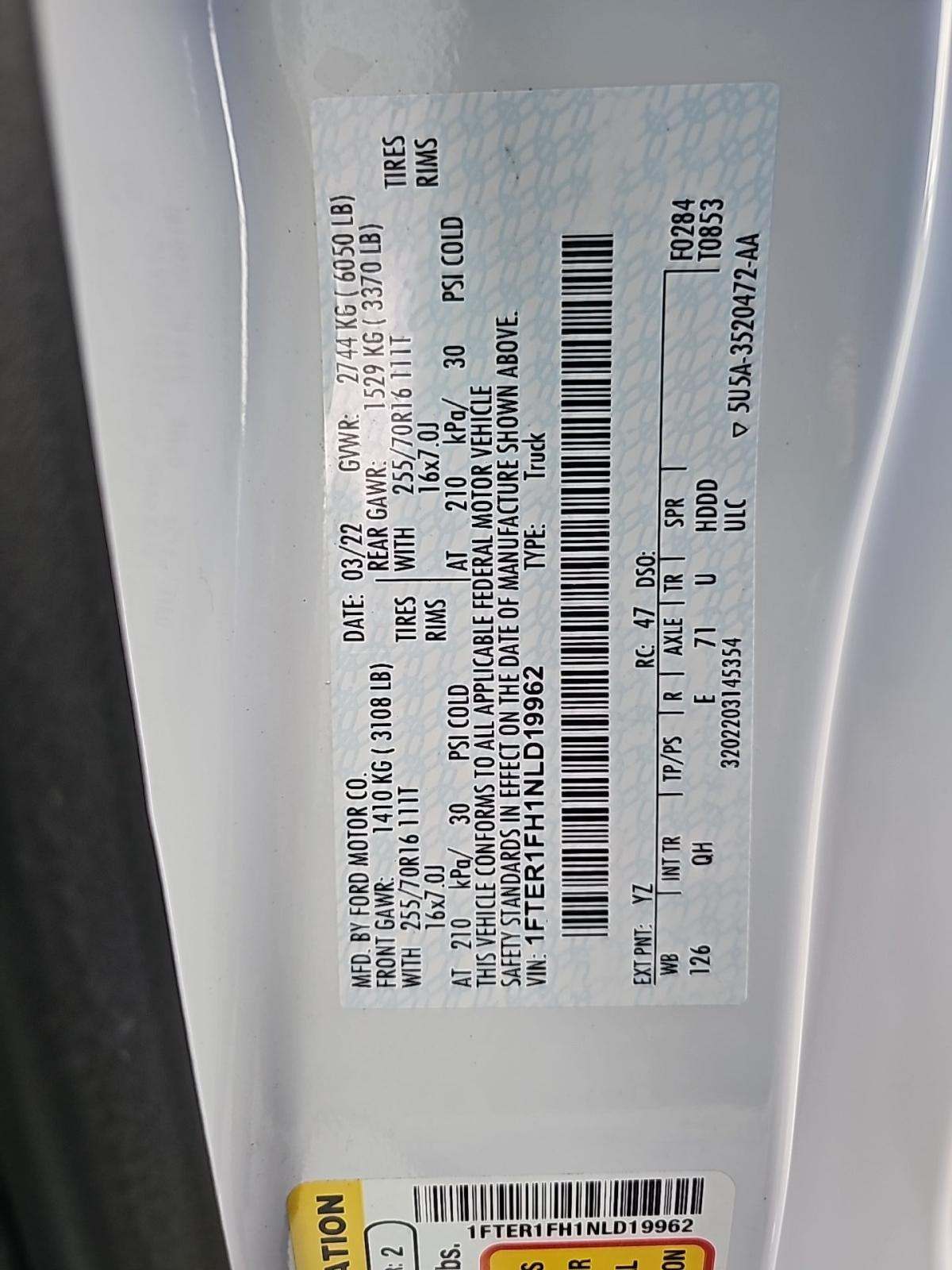 2022 Ford Ranger XL AWD