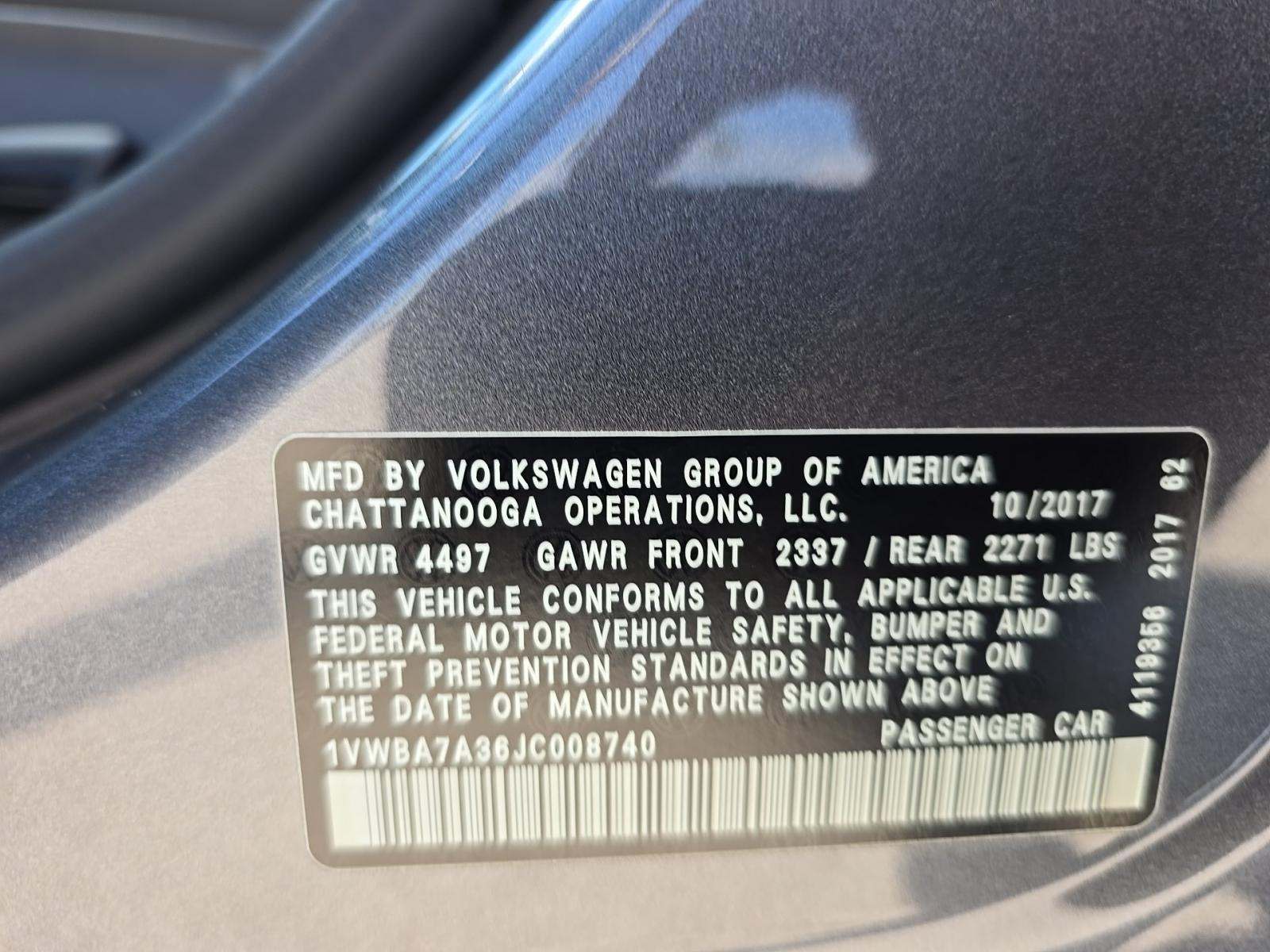 2018 Volkswagen Passat 2.0T SE FWD