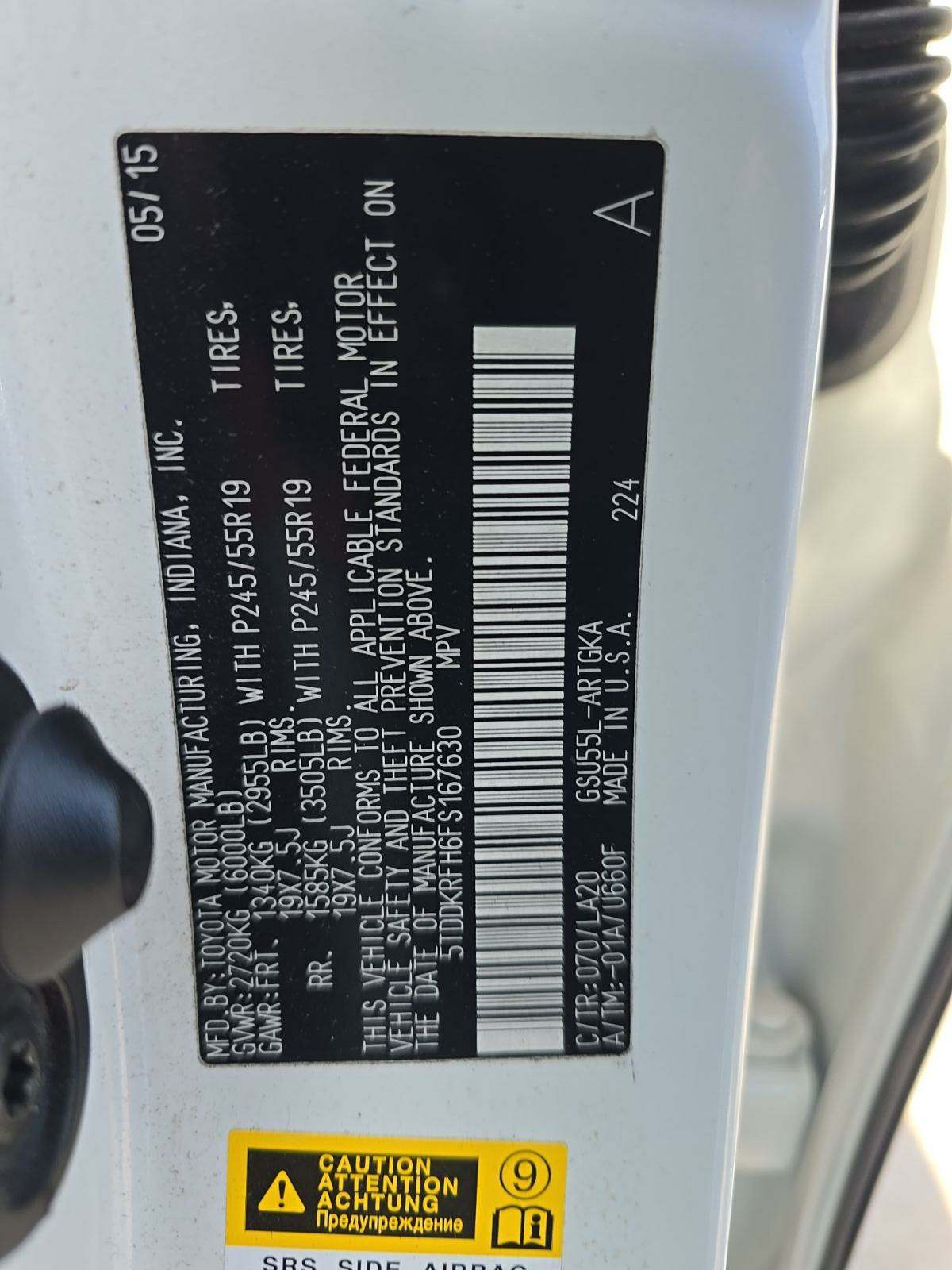 2015 Toyota Highlander Limited Platinum AWD