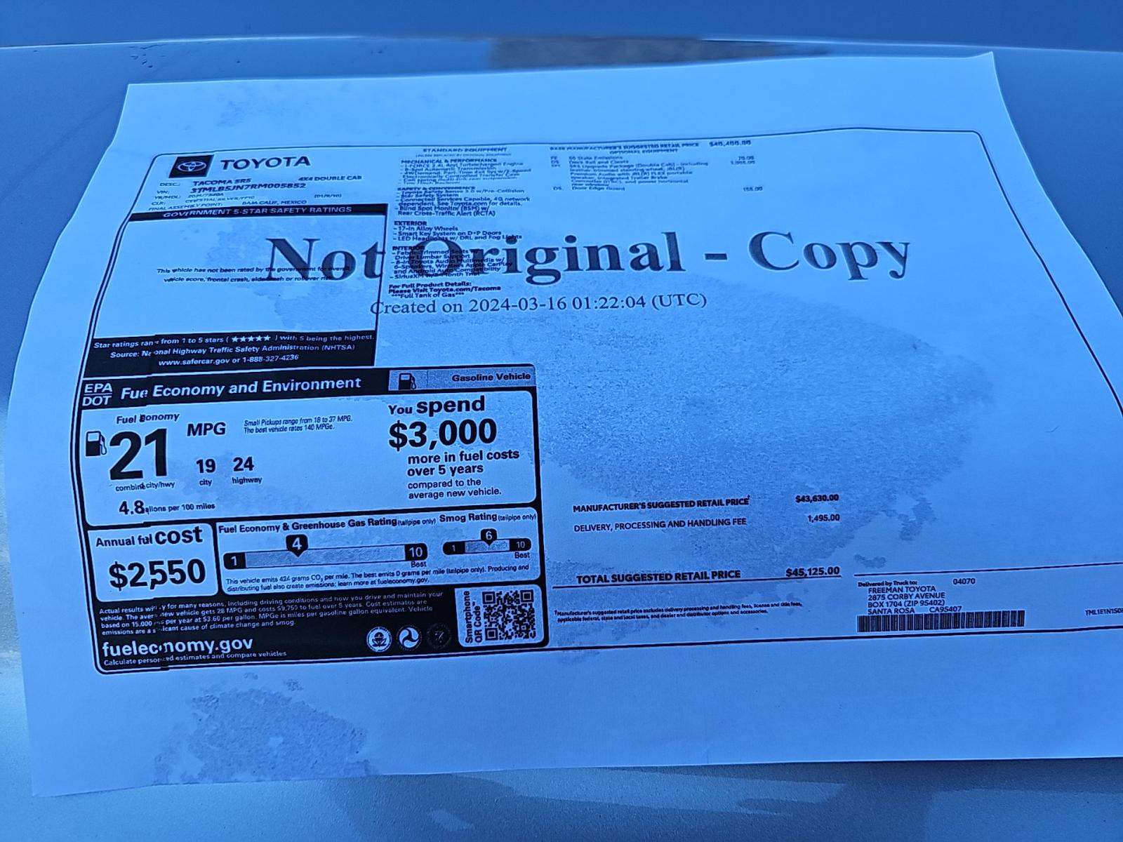 2024 Toyota Tacoma SR5 AWD