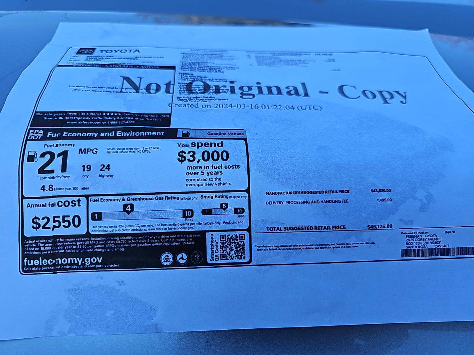 2024 Toyota Tacoma SR5 AWD