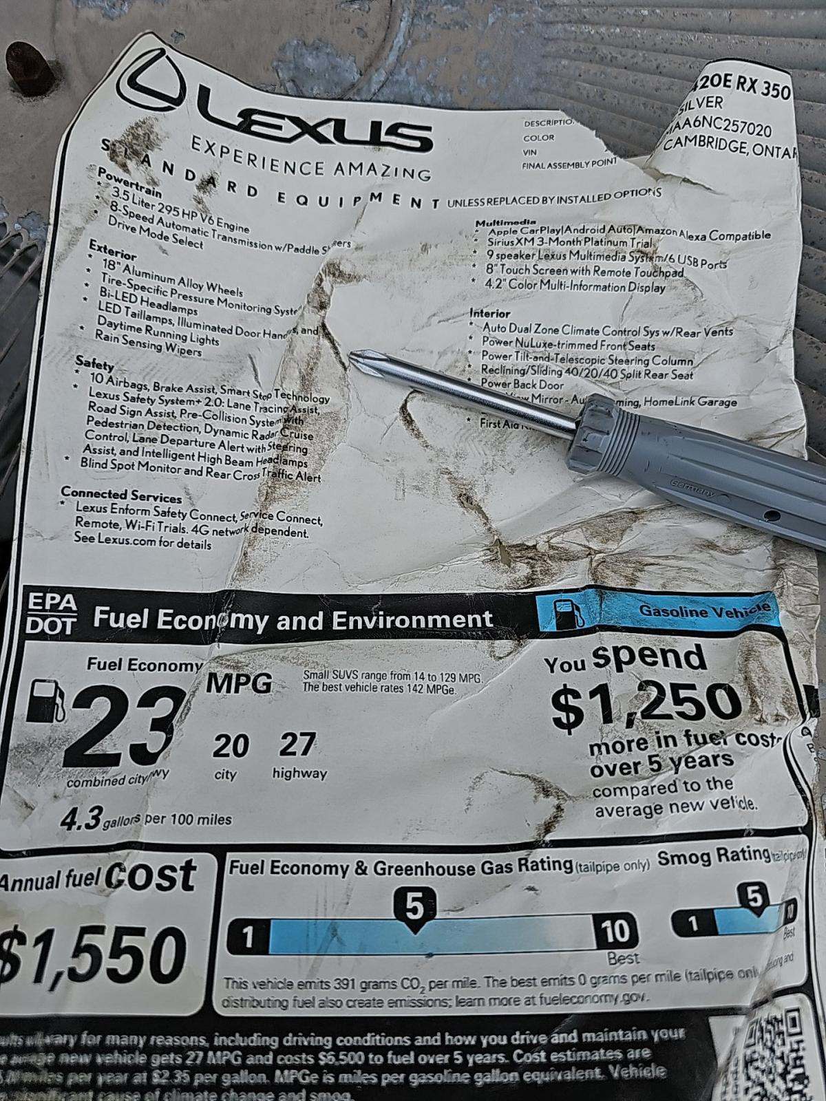 2022 Lexus RX RX 350 FWD