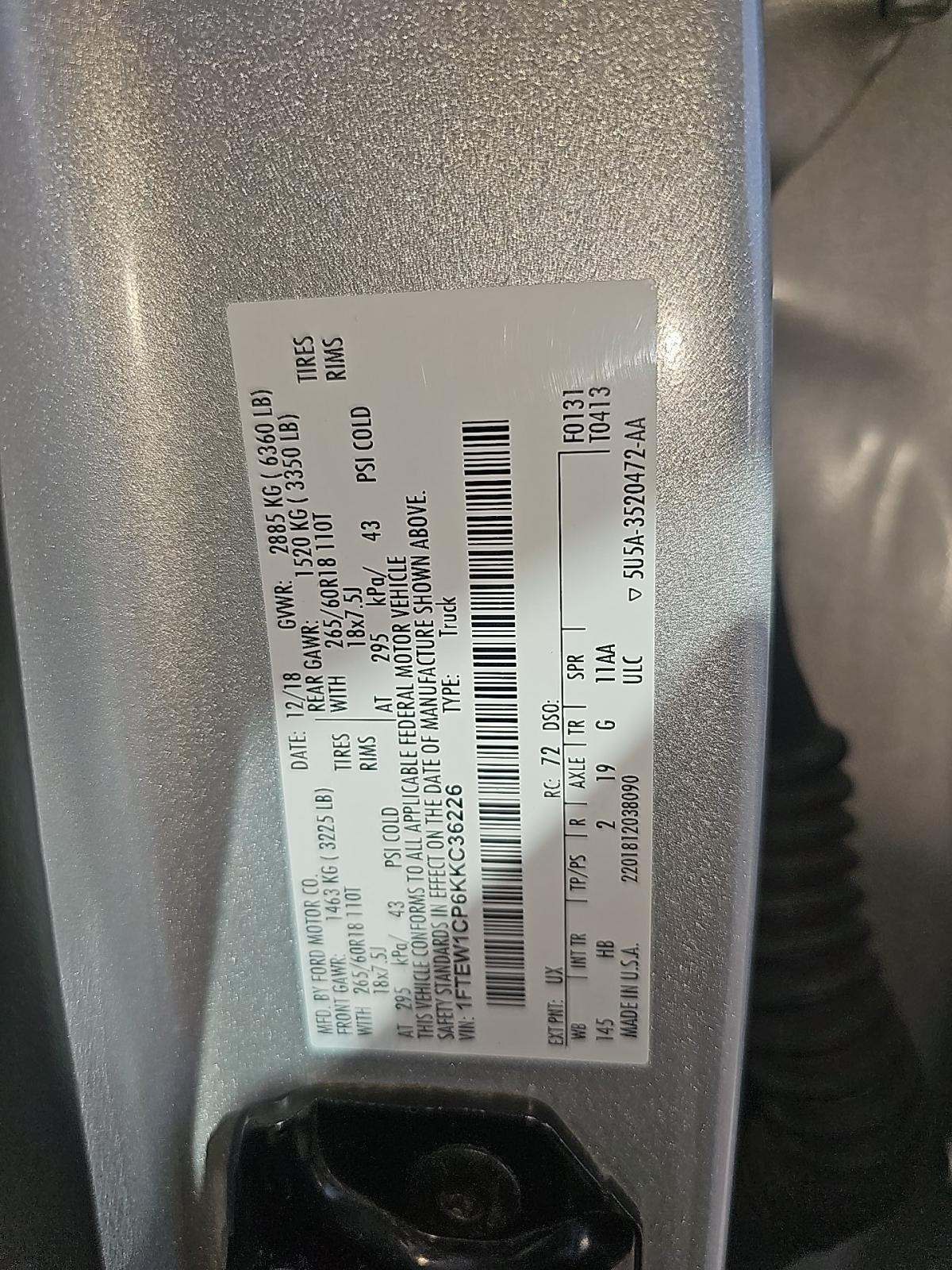 2019 Ford F-150 Lariat RWD