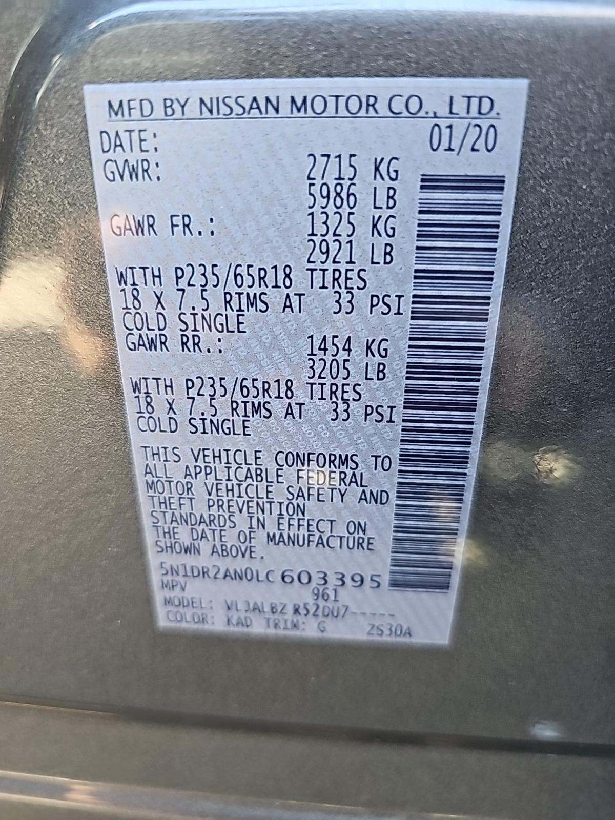 2020 Nissan Pathfinder S FWD