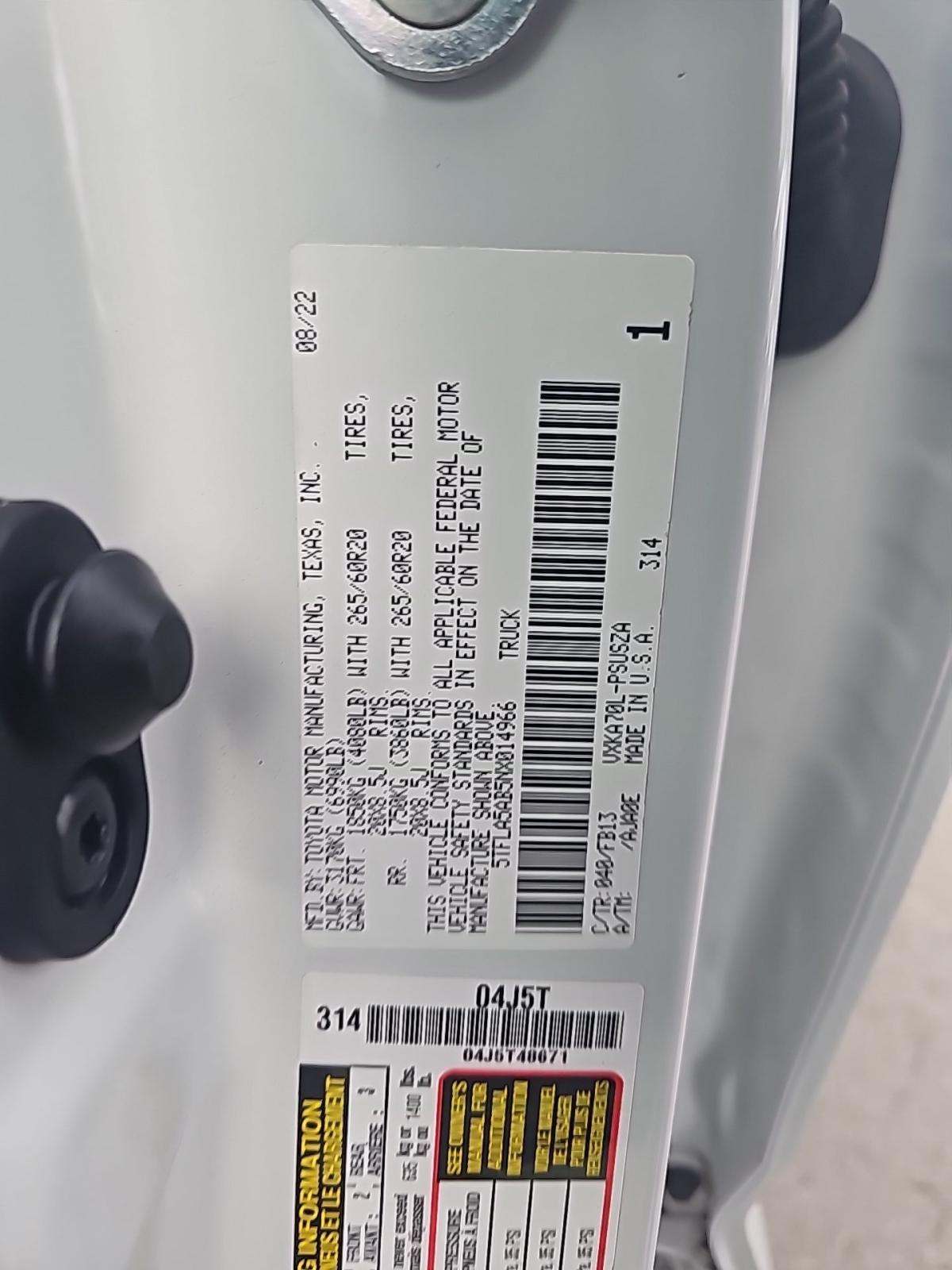 2022 Toyota Tundra SR5 RWD