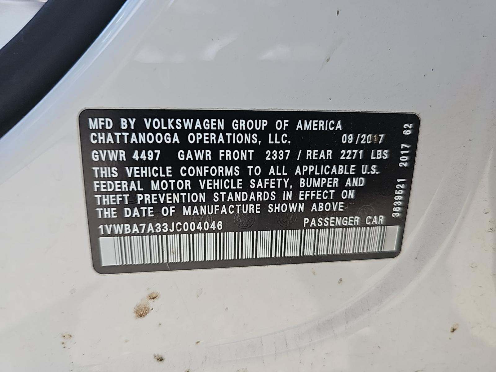 2018 Volkswagen Passat 2.0T SE FWD