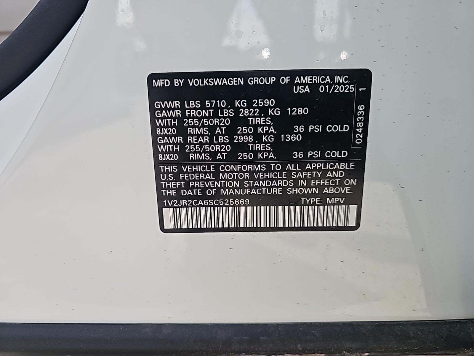 2025 Volkswagen Atlas 2.0T SE FWD