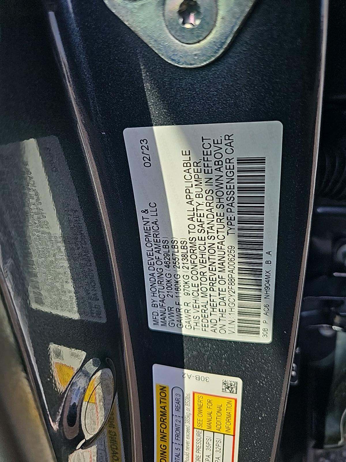 2023 Honda Accord Hybrid Touring FWD